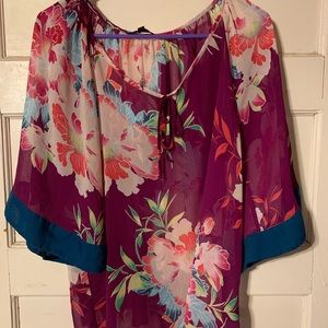 Express floral sheer blouse